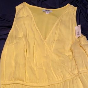 Yellow v neck dress